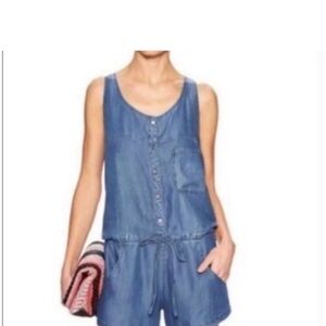 Rails Denim Romper w- Tie Waist- Size Medium